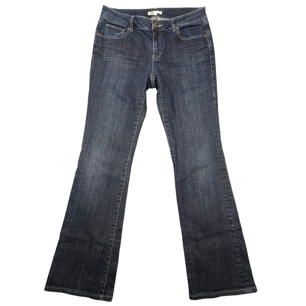 Cabi Blue Dark Wash Embroidered Bootcut Jeans 652L Women Size 6
